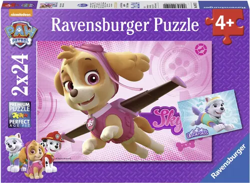 Ravensburger Paw Patrol Puslespil Skye &  Everest 2x24 Brikker