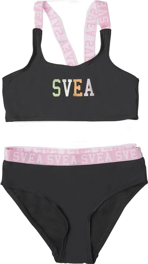 Svea Sporty Bikini, Black, 110