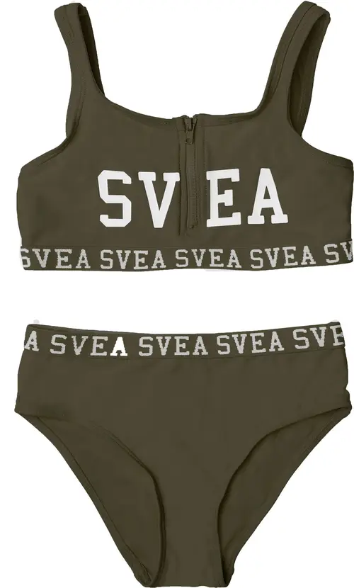 Svea Sporty Bikini m. Lynlås, Army Green, 110