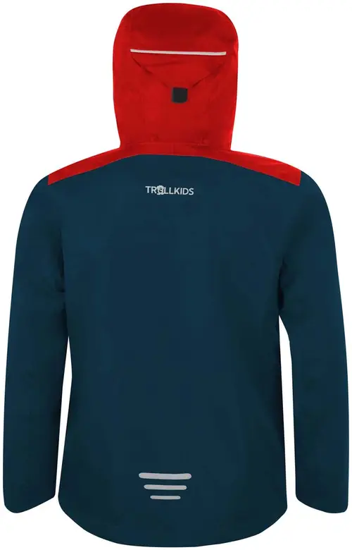 Trollkids Bergen Regnjakke, Bright Red/Mystic Blue, Str. 104