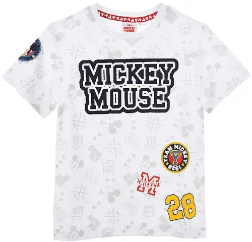 Disney T-Shirt Mickey Mouse, Hvid, 8 år