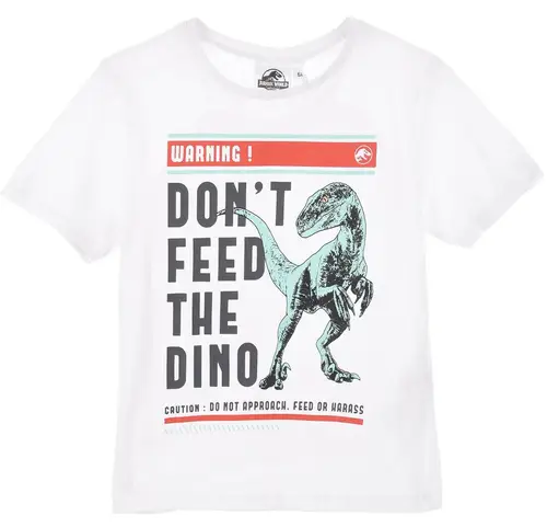 Jurassic World T-shirt, White, 4 år