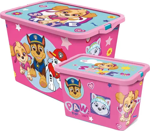 Paw Patrol Opbevaringskasser Sæt 23l &  7l, Pink