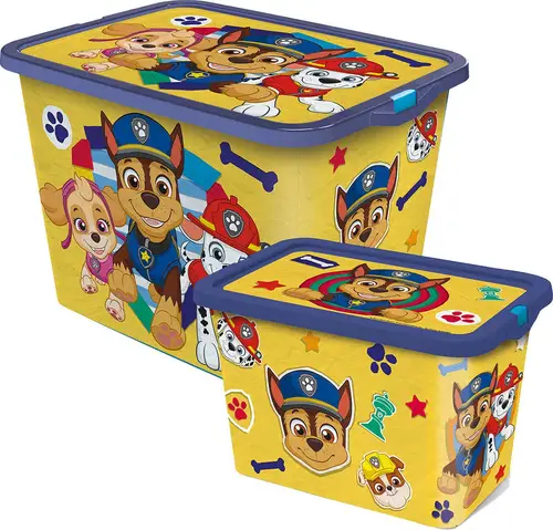 Paw Patrol Opbevaringskasser Sæt 23l &  7l, Gul