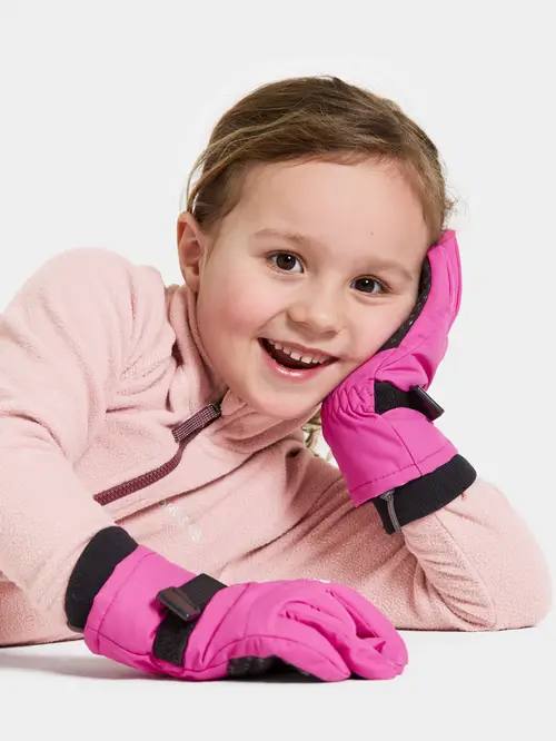 Didriksons Biggles Handsker, Plastic Pink, 6-8 år