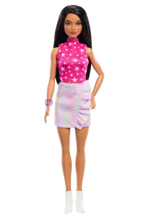 Barbie Fashionista Dukke med Sort Hår &  Stjerne Top