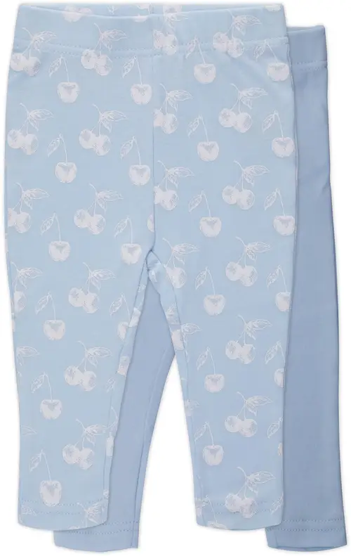 Tiny Treasure Lexi Leggings 2-Pack, Baby Blue 80, Babytøj