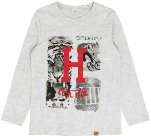 Hust &  Claire Arti Langærmet T-Shirt L/S, Pearl grey melange 10 år