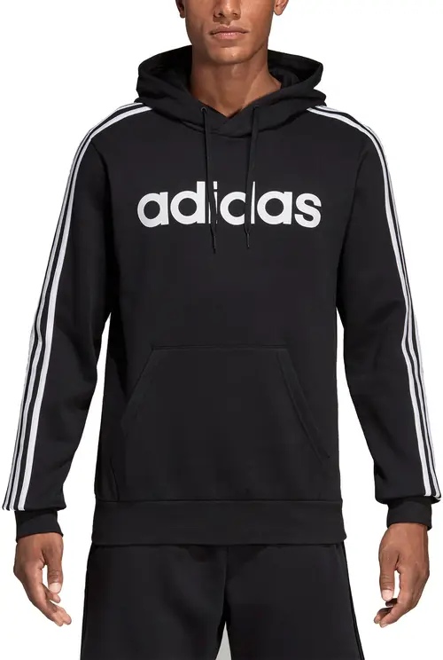 Adidas Essentials 3stripes Pullover Hættetrøje Herre M Sort