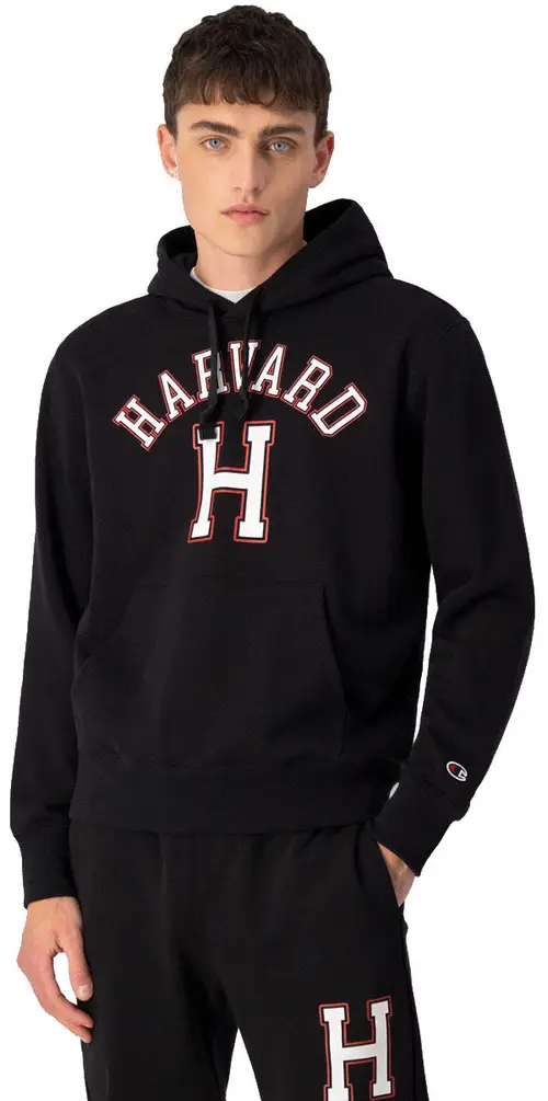 Champion University Print Heavy Cotton Hættetrøje Herre Xs Sort