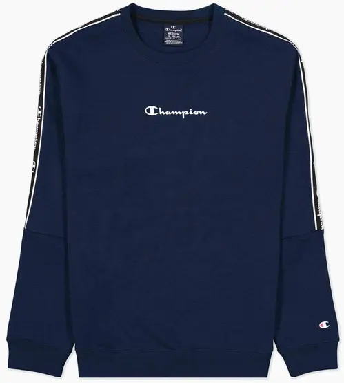 Champion Tape Insert Cotton Fleece Sweatshirt Herre Blå