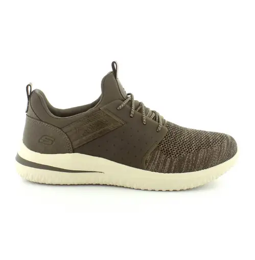 Skechers Delson herresko - (Army grøn, str. 41, Tekstil)