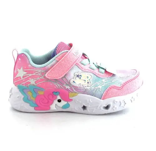 Skechers Unicorn Dreams Blinke børnesko - (Lyserød, str. 23, Tekstil)