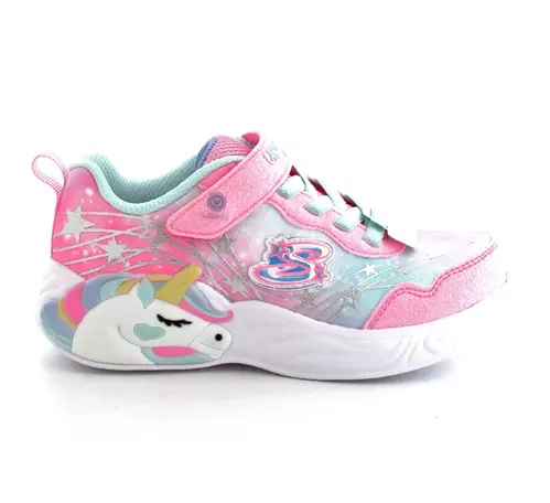 Skechers Unicorn Dreams Blinke børnesko - (Lyserød, str. 30, Tekstil)