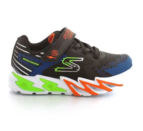 Skechers Flex Glow Bolt Blinke børnesko - (Sort, str. 29, Tekstil)