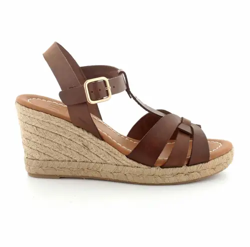 Billi Bi Espadrillos damesandaler - (Mørk brun, str. 39, Læder)