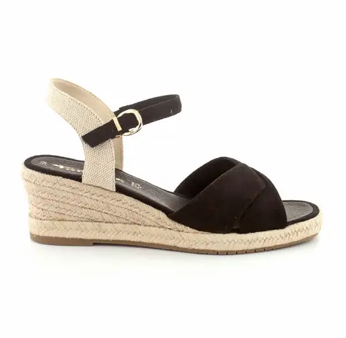 Tamaris Espadrillos damesandaler - (Sort, str. 40, Tekstil) - Udsalg