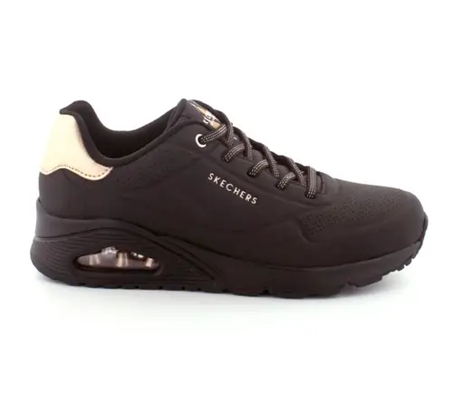 Skechers Uno Shimmer Away damesko - (Sort, str. 36, Imiteret læder)