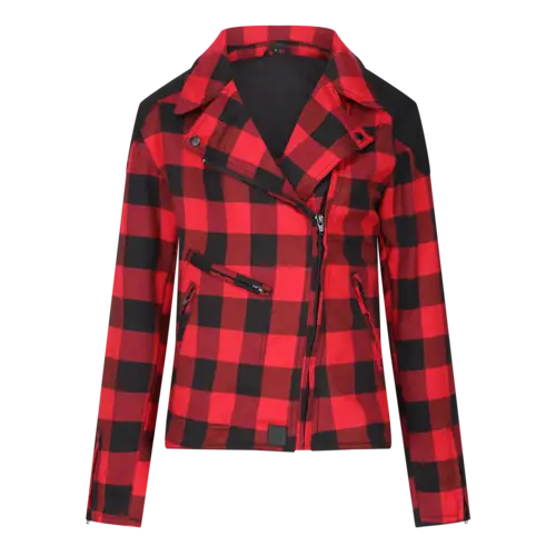 JESSIE FLANNEL RED - Motorcykeljakke til damer