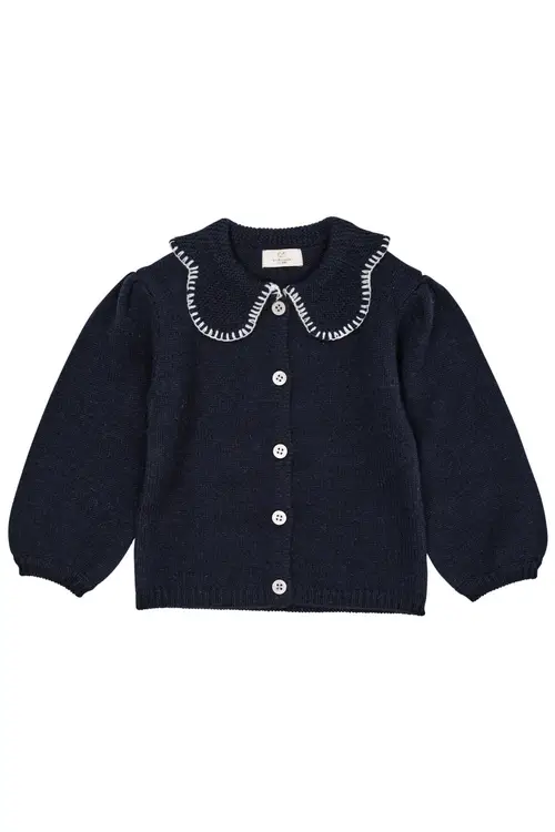 CASHMERE CARDIGAN MED KRAVE - NAVY - NAVY / 122