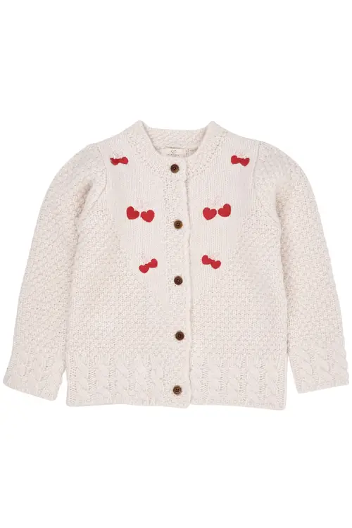 ULD CARDIGAN MED SLØJFE - CREAM - CREAM / 86