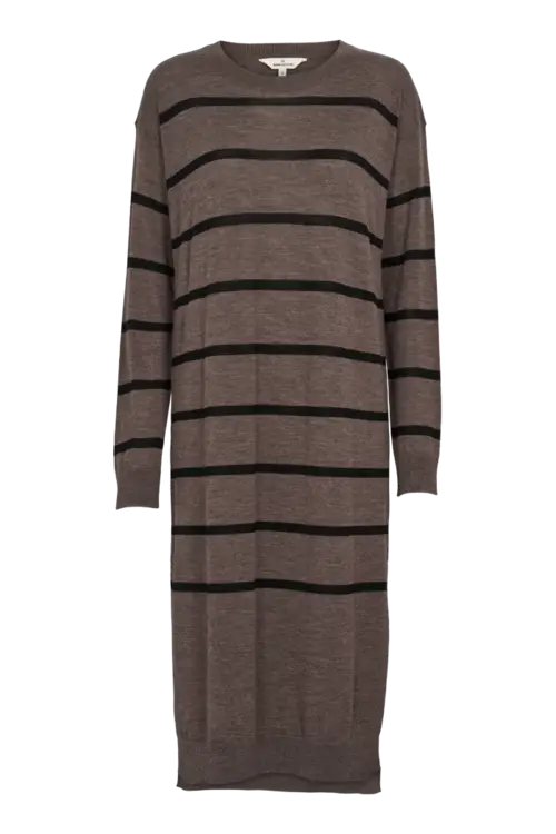 Vera Long Dress - Brown Melange / Black