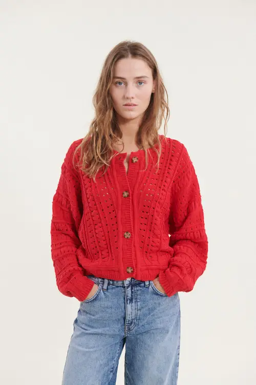 Winie Cardigan - High Risk Red